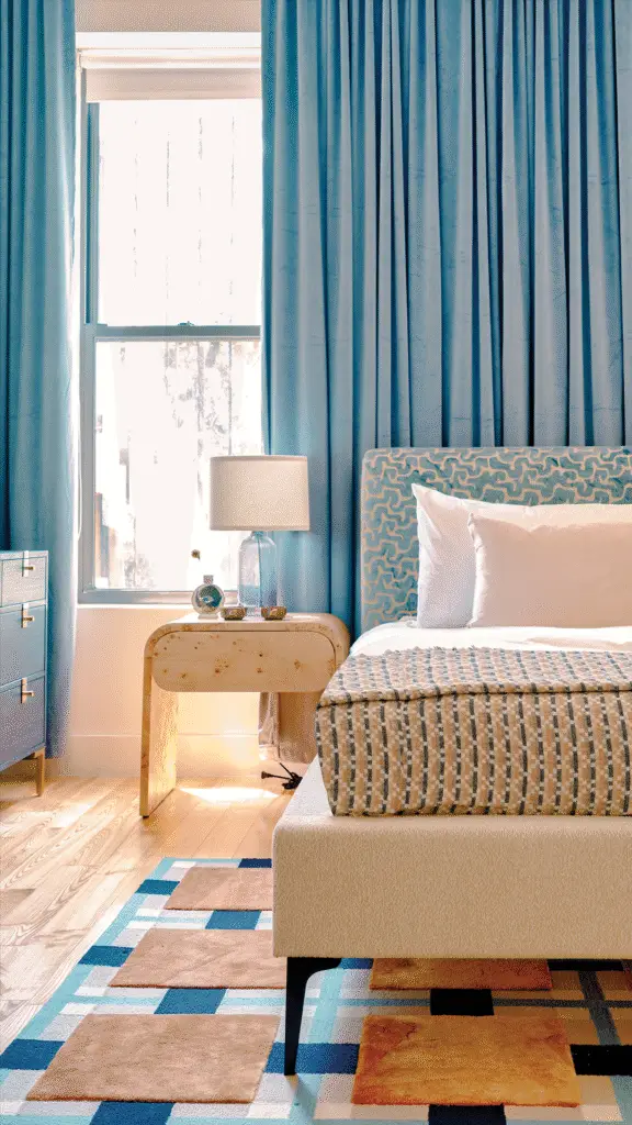Photo of blue bedroom - Tenlie Mourning interior design
